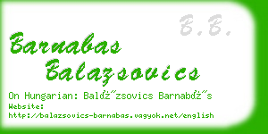 barnabas balazsovics business card